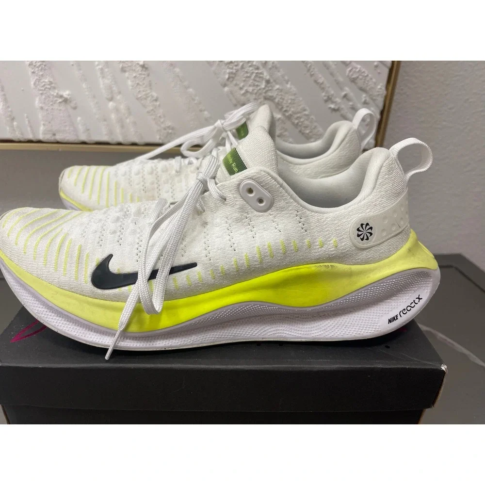 Nike ReactX Infinity Run 4 Mens White Volt Yellow Running Shoes DR2665-101 (10)